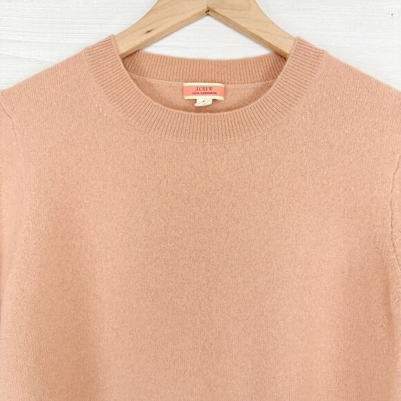 J.Crew Cashmere Sweater Women S Classic Fit Crewneck Pale Guava Quiet Luxury - Picture 4 of 16